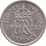 1937 SIXPENCE ( AUNC ) - Sixpence - Cambridgeshire Coins