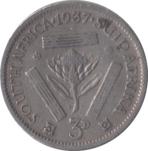 1937 SOUTH AFRICA SILVER THREEPENCE - SILVER WORLD COINS - Cambridgeshire Coins