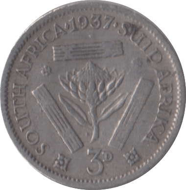 1937 SOUTH AFRICA SILVER THREEPENCE - SILVER WORLD COINS - Cambridgeshire Coins