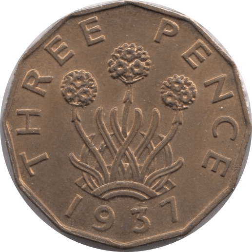1937 THEPPENCE ( BU ) - Threepence - Cambridgeshire Coins