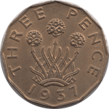 1937 THEPPENCE ( BU ) - Threepence - Cambridgeshire Coins