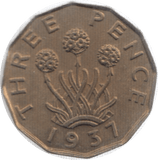 1937 THREEPENCE ( AUNC ) 2 - Threepence - Cambridgeshire Coins