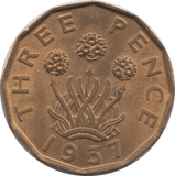 1937 THREEPENCE ( BU ) - Threepence - Cambridgeshire Coins