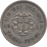 1937 THREEPENCE ( FINE ) - Threepence - Cambridgeshire Coins