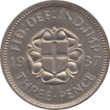 1937 THREEPENCE ( PROOF ) - threepence - Cambridgeshire Coins