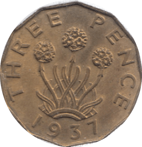 1937 THREEPENCE ( UNC ) 12 - Threepence - Cambridgeshire Coins