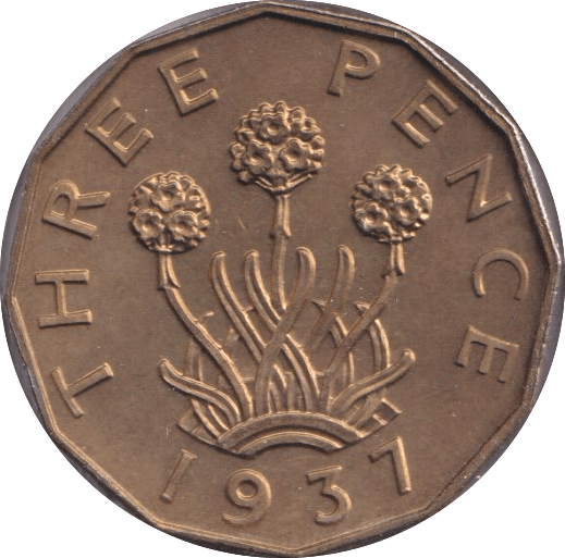 1937 THREEPENCE ( UNC ) 2 - Threepence - Cambridgeshire Coins