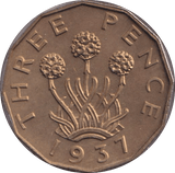 1937 THREEPENCE ( UNC ) 2 - Threepence - Cambridgeshire Coins