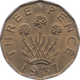 1937 THREEPENCE ( UNC ) - Threepence - Cambridgeshire Coins