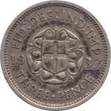 1937 THREEPENCE ( VF ) 1 - Threepence - Cambridgeshire Coins