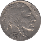 1937 USA FIVE CENTS - WORLD COINS - Cambridgeshire Coins