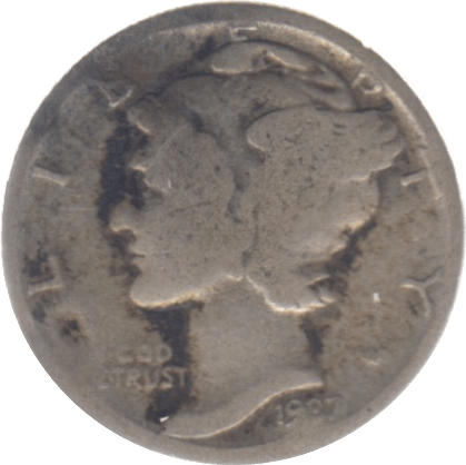 1937 USA ONE DIME - SILVER WORLD COINS - Cambridgeshire Coins