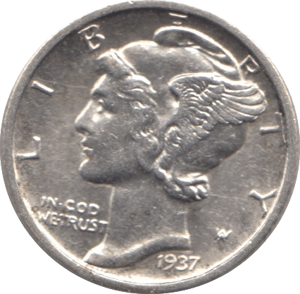 1937 USA SILVER DIME DENVER MINT - SILVER WORLD COINS - Cambridgeshire Coins