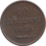1938 10 CENTESIMI SAN MARINO - WORLD COINS - Cambridgeshire Coins