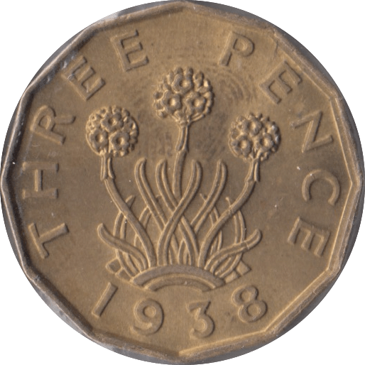 1938 BRASS THREEPENCE ( BU ) - Threepence - Cambridgeshire Coins