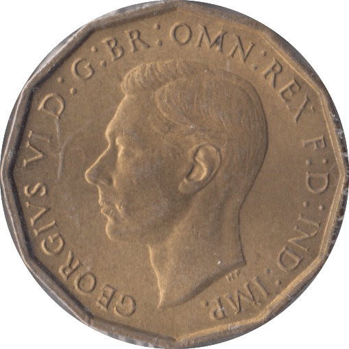 1938 BRASS THREEPENCE ( BU ) - Threepence - Cambridgeshire Coins
