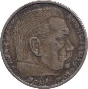 1938 GERMANY SILVER 2 MARK - SILVER WORLD COINS - Cambridgeshire Coins
