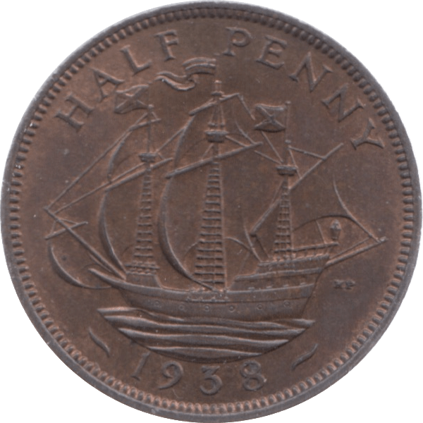 1938 HALFPENNY ( UNC ) 5 - Halfpenny - Cambridgeshire Coins