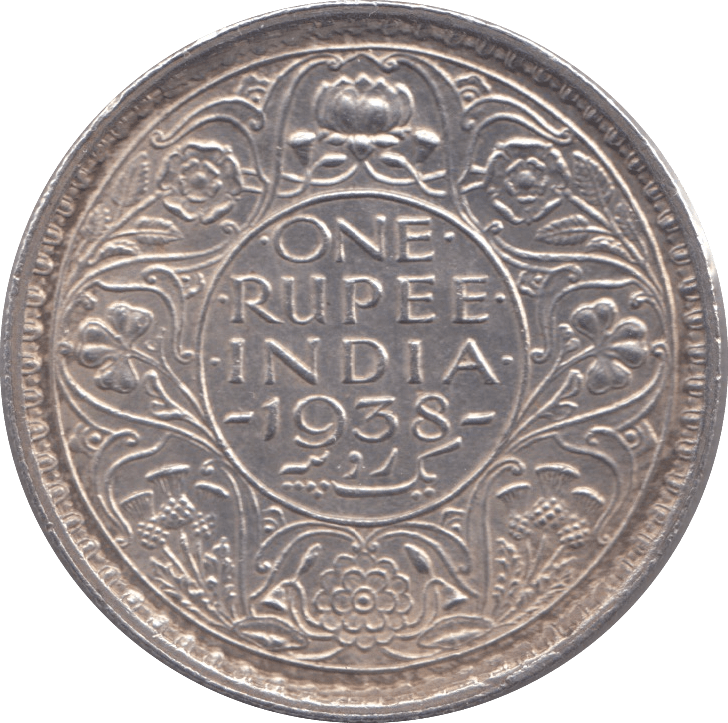 1938 INDIA SILVER ONE RUPEE - WORLD SILVER COINS - Cambridgeshire Coins
