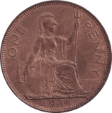 1938 PENNY ( AUNC ) - PENNY - Cambridgeshire Coins