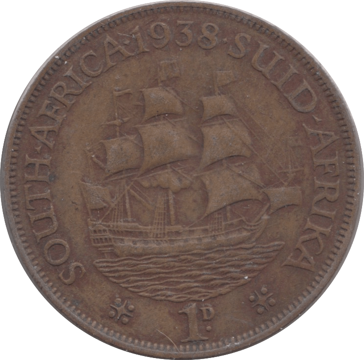 1938 PENNY SOUTH AFRICA - WORLD COINS - Cambridgeshire Coins