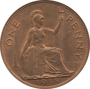 1938 PENNY ( UNC ) 7 - Penny - Cambridgeshire Coins
