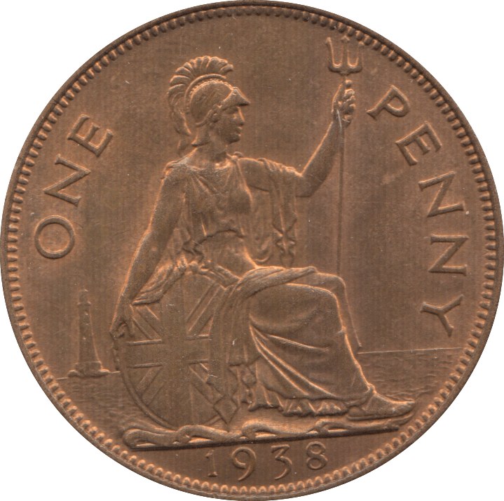 1938 PENNY ( UNC ) 7 - Penny - Cambridgeshire Coins