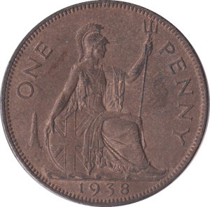 1938 PENNY ( UNC ) B - Penny - Cambridgeshire Coins