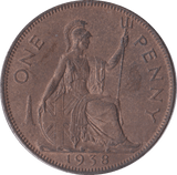1938 PENNY ( UNC ) B - Penny - Cambridgeshire Coins