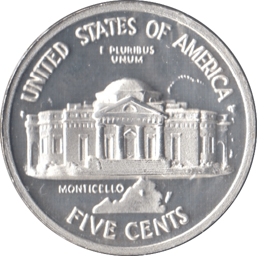 1938 SILVER FIVE CENTS USA PROOF - SILVER WORLD COINS - Cambridgeshire Coins