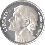 1938 SILVER FIVE CENTS USA PROOF - SILVER WORLD COINS - Cambridgeshire Coins