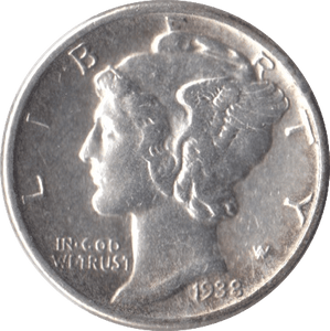1938 SILVER ONE DIME USA - SILVER WORLD COINS - Cambridgeshire Coins