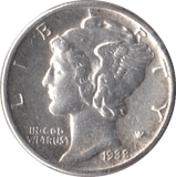 1938 SILVER ONE DIME USA - SILVER WORLD COINS - Cambridgeshire Coins