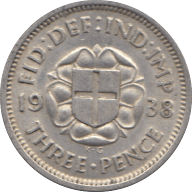 1938 SILVER THREEPENCE ( EF ) 6 - Threepence - Cambridgeshire Coins