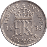 1938 SIXPENCE ( UNC ) - Sixpence - Cambridgeshire Coins