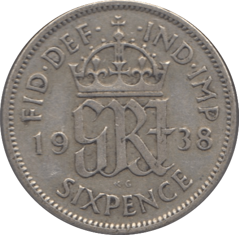 1938 SIXPENCE ( VF ) 6 - Sixpence - Cambridgeshire Coins
