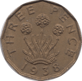 1938 THREEPENCE ( AUNC ) 23 - Threepence - Cambridgeshire Coins