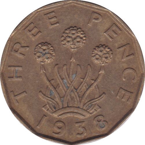 1938 THREEPENCE ( EF ) - Threepence - Cambridgeshire Coins