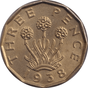 1938 THREEPENCE ( UNC ) 2 - Threepence - Cambridgeshire Coins