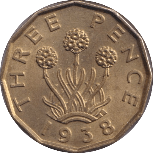 1938 THREEPENCE ( UNC ) 2 - Threepence - Cambridgeshire Coins
