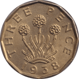1938 THREEPENCE ( UNC ) 2 - Threepence - Cambridgeshire Coins