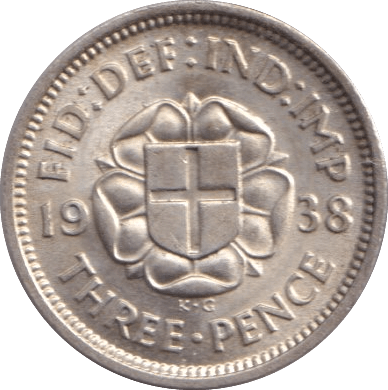 1938 THREEPENCE ( UNC ) 2 - Threepence - Cambridgeshire Coins