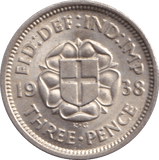 1938 THREEPENCE ( UNC ) 2 - Threepence - Cambridgeshire Coins