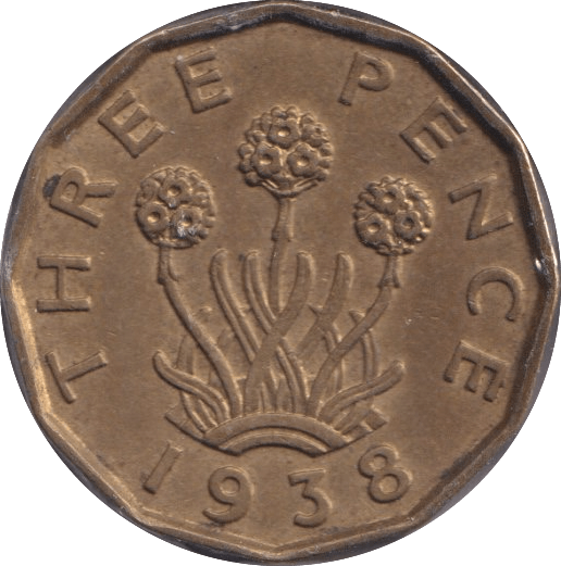 1938 THREEPENCE ( UNC ) 2 - Threepence - Cambridgeshire Coins