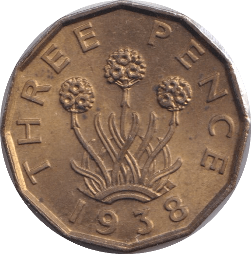 1938 THREEPENCE ( UNC ) 3 - Threepence - Cambridgeshire Coins