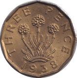 1938 THREEPENCE ( UNC ) 3 - Threepence - Cambridgeshire Coins