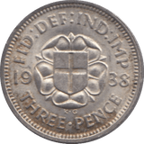 1938 THREEPENCE ( UNC ) - Threepence - Cambridgeshire Coins