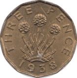 1938 THREEPENCE ( UNC ) - Threepence - Cambridgeshire Coins