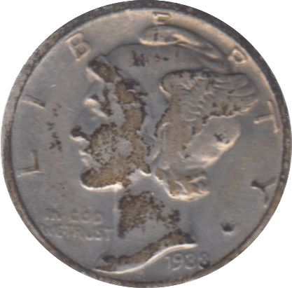 1938 USA SILVER DIME 10 CENTS - SILVER WORLD COINS - Cambridgeshire Coins