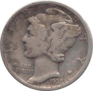 1938 USA SILVER DIME DENVER MINT - SILVER WORLD COINS - Cambridgeshire Coins